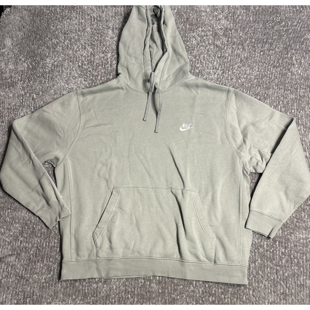 Nike Hoodie Mens 2XL Green Pullover Fleece Hooded Pockets Logo BV2654-371